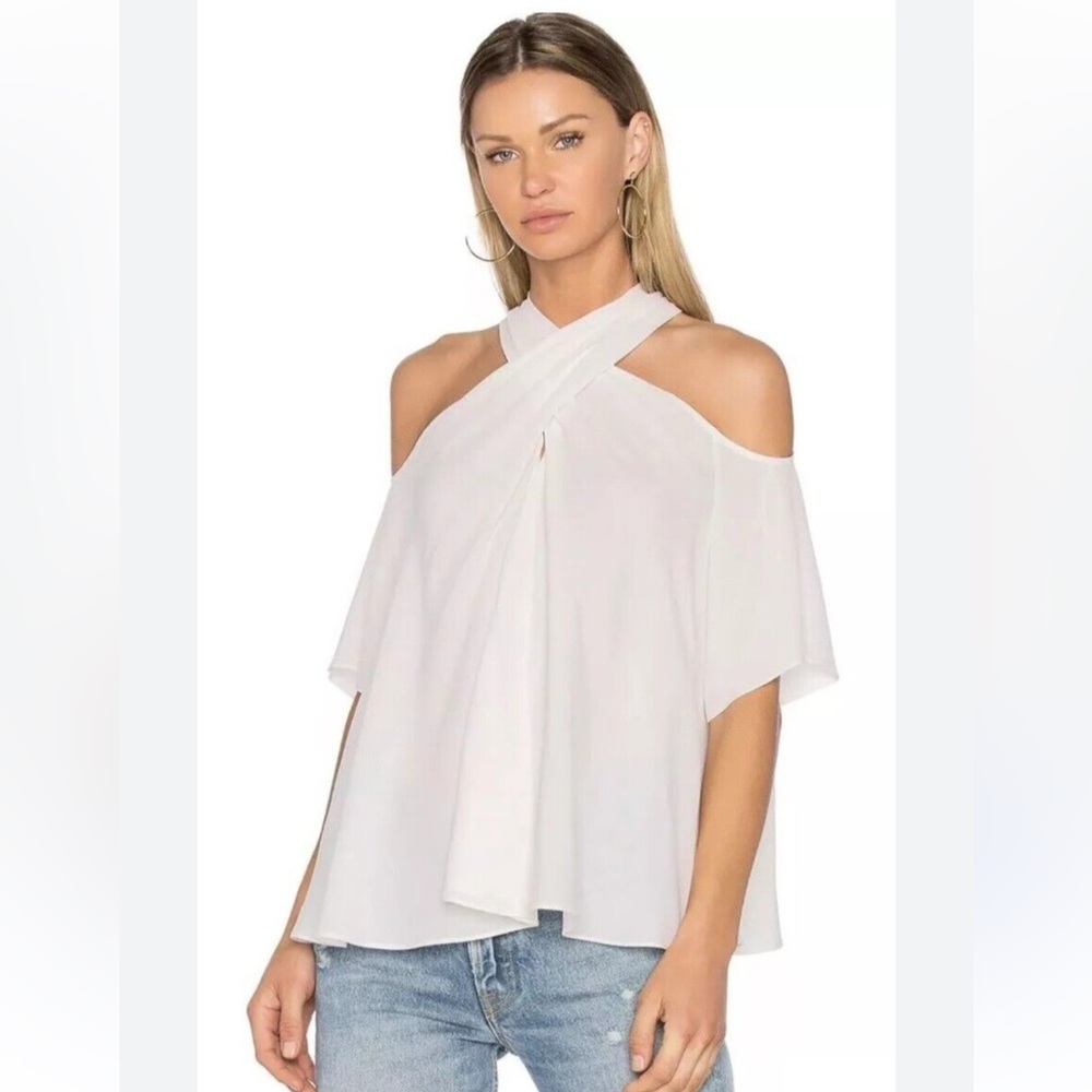 A.L.C Kayley Cold Shoulder 100% Silk Blouse